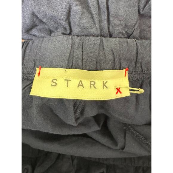 Stark X Top Womens Small Blue Ruffle Strapless Tube 100% Cotton Elastic Beach - Picture 4 of 7